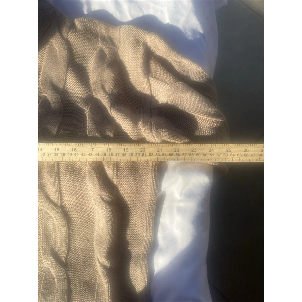 Derek Heart Cable Knit Mock Neck Sweater/Dress - Cozy & Chic Tan/Beige - Size XL - Picture 10 of 15